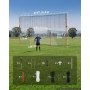 VEVOR Portería de Fútbol 2,72 x 1,51 m, Estructura de Hierro y Red de PE, con Barrera Trasera, Red de Puntería, Estacas para el Suelo, Cuerdas, para Deportes al Aire Libre, Jóvenes y Adultos