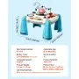 VEVOR Mesa de Aprendizaje para Niños Más de 6 Meses, Mesa de Actividades de Aprendizaje con Temática Espacial, Proyector de Estrellas con Luz Suave y Más de 60 Fuentes de Sonido, Pilas No Incluidas