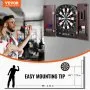 VEVOR Juego de Tablero de Dardos y Gabinete, Paquete Listo para Jugar Juego de Gabinete de Dardos, Oculto con Puntuación Electrónica, Fácil Montaje, Completo con Todos los Accesorios, Φ 34,3 cm