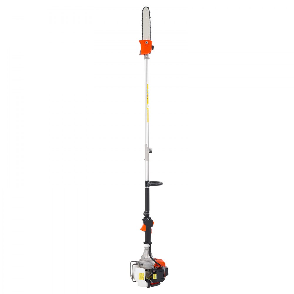 VEVOR Motosierra de Pértiga a Gasolina, Motosierra Inalámbrica de 43 cc y 2 Tiempos con Barra de Corte de 25,4 cm, Tanque de Combustible de 850 ml y Extensible de 2,08-3,58 m para Podar Árboles