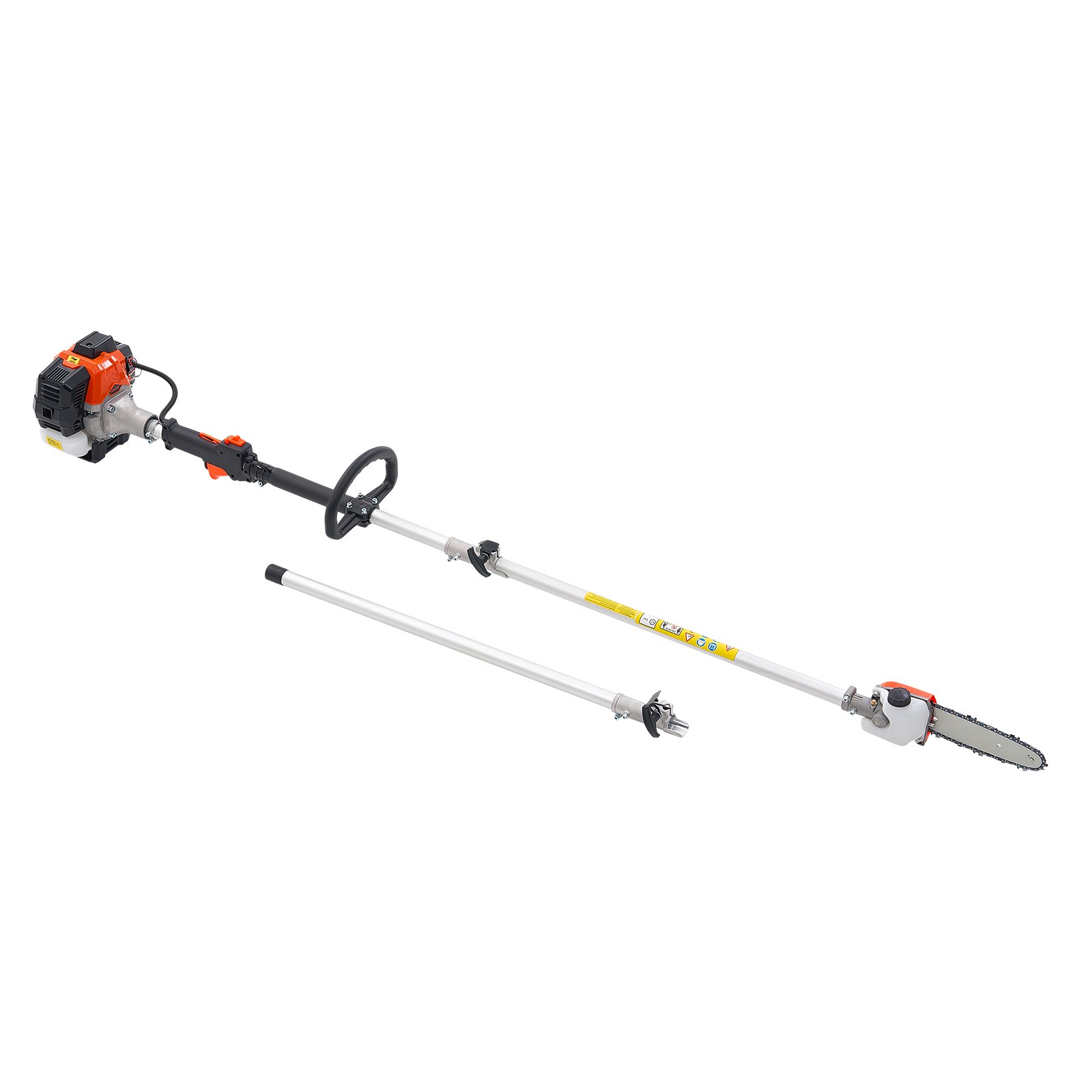 VEVOR Gas Pole Saw, 25CC 2 Stroke Gas Powered Pole Saws with 20.3 cm Cutting Bar, Cordless Tree Trimmer with 650ml Fuel Tank, 2 to 2.74 m Extendable, Powerful Chainsaw for Tree Trimming Pruning