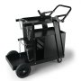 VEVOR Carro de Soldadura de 2 Niveles Carrito para Soldadura de 4 Cajones Carga de 120kg Ruedas Giratorias de 360° Cadenas Seguridad Depósitos Carro de Soldadura MIG sobre Ruedas para Taller de Plasma