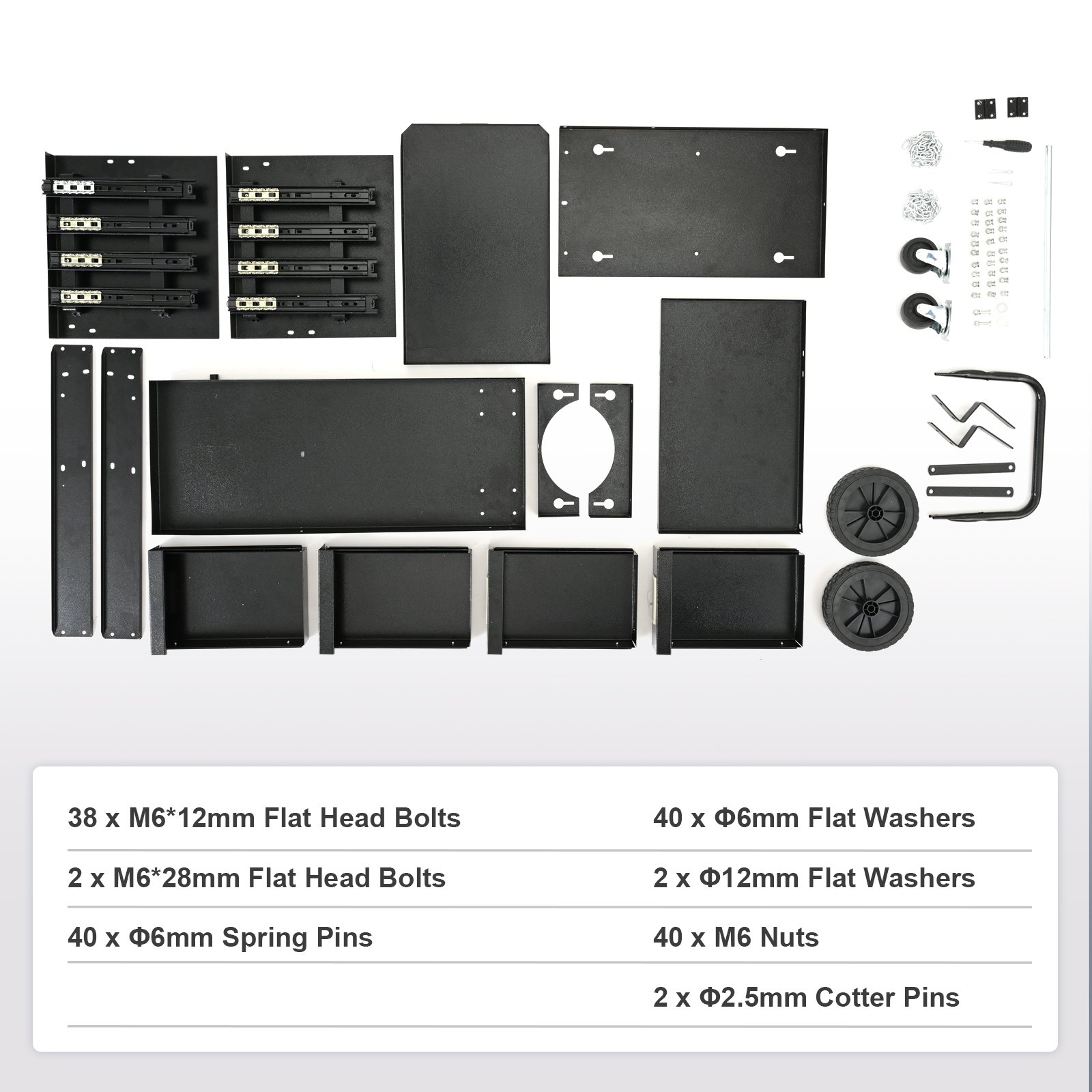VEVOR Welding Trolley with 2 Shelves and 4 Drawers, Max. 100-120kg, for Welding Equipment with 2 Gas Cylinder Holders, Ideal for Manual Welding, MIG/MAG Welding, and Argon Arc Welding