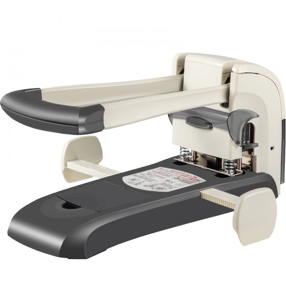 VEVOR Perforadora de Papel 2 Orificios Perforadora de Gruesos y Esfuerzo Capacidad de 200 Hojas Diámetro 6 mm Perforadora de Agujero 13,9 x 36,2 x 17,8 cm con Cuerpo de Metal y Taladro para Oficinas