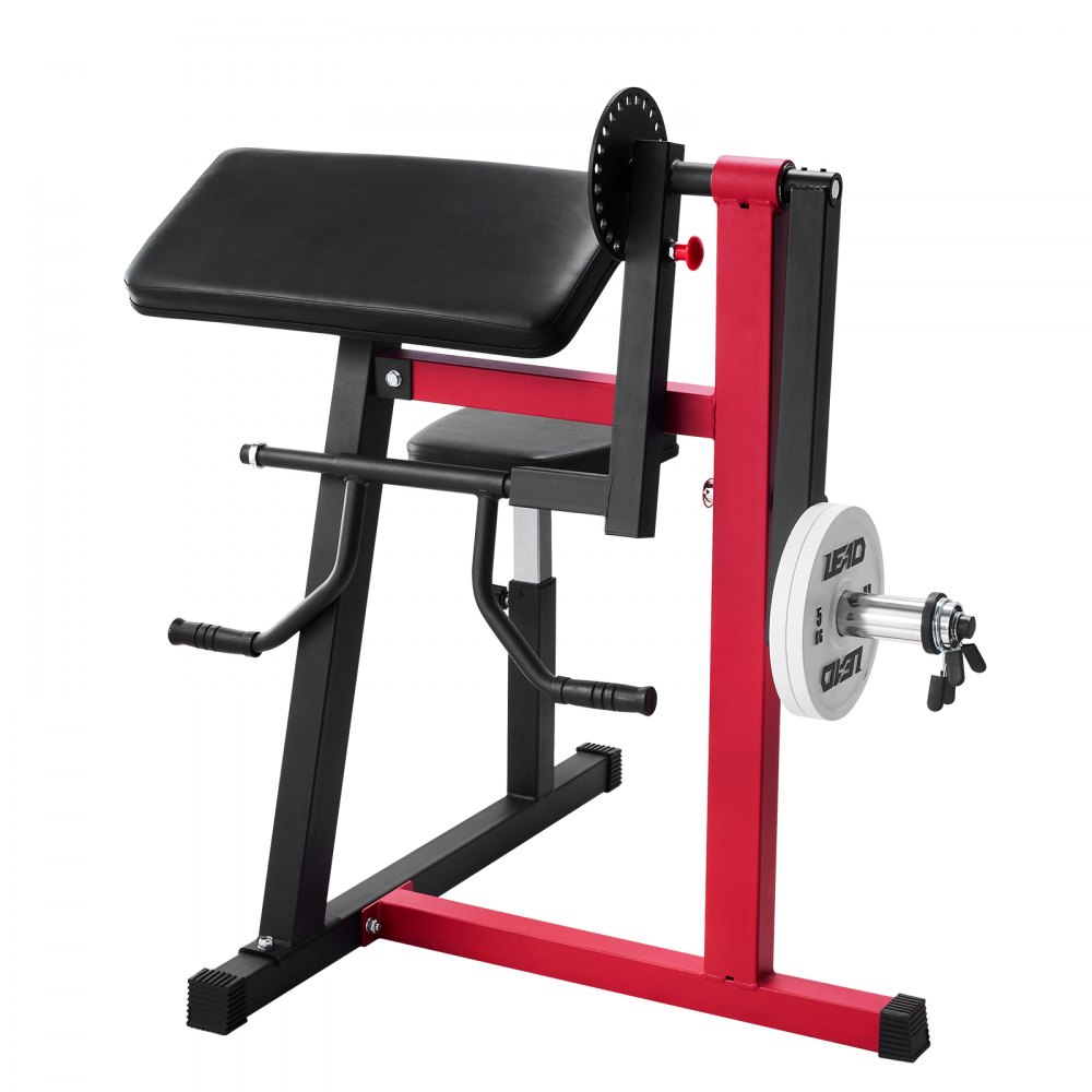 VEVOR Máquina de Curl de Predicador, Máquina de Curl de Bíceps 2 en 1 y de Extensión de Tríceps, Estación de Bíceps Aislada con Brazo Sentado, para Entrenamiento de Fuerza, para Gimnasio en Casa
