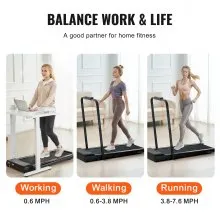 VEVOR Cinta de Correr Debajo del Escritorio con Barra de Agarre 396 x 1065 mm
