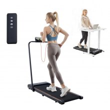 VEVOR Walking Pad, cinta de correr debajo del escritorio para oficina en casa, máquina para caminar y correr, cinta de correr plegable con capacidad de 265 libras, almohadilla portátil 2 en 1 de 2,5 HP con barra de agarre, control remoto y pantalla LED