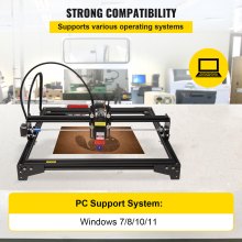 VEVOR Mini Grabador Láser 410 x 400 mm 5,5W Máquina de Grabado Lláser Compatible con Windows7/8/10/11 Máquina de Grabado CNC para Grabar Papel, Madera, Cuero, Tela, Plástico, Acrílico