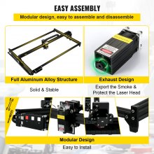 VEVOR Mini Grabador Láser 460 x 810 mm 6W Máquina de Grabado Lláser Compatible con Windows7/8/10/11, iOS/Android Máquina de Grabado CNC para Grabar Papel, Madera, Cuero, Tela, Plástico, Acrílico