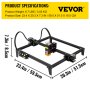 VEVOR Grabadora Láser 310 x 300 mm Máquina de Grabado CNC 6000 mm/min 5,5 W Máquina de Grabado de Escritorio Windows7/8/10/11, iOS/Android para Grabar Papel, Madera, Cuero, Tela, Plástico, Acrílico