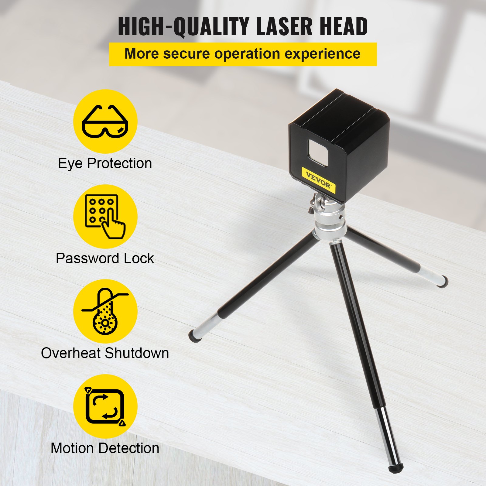 VEVOR Grabadora Láser Aleación de Aluminio Cortadora Láser JPG / BMP / PNG / Código G Máquina de Grabado CNC y Trípode para Grabar Varios Materiales, como Papel, Tela, Madera, Cuero, Fieltro, Plástico