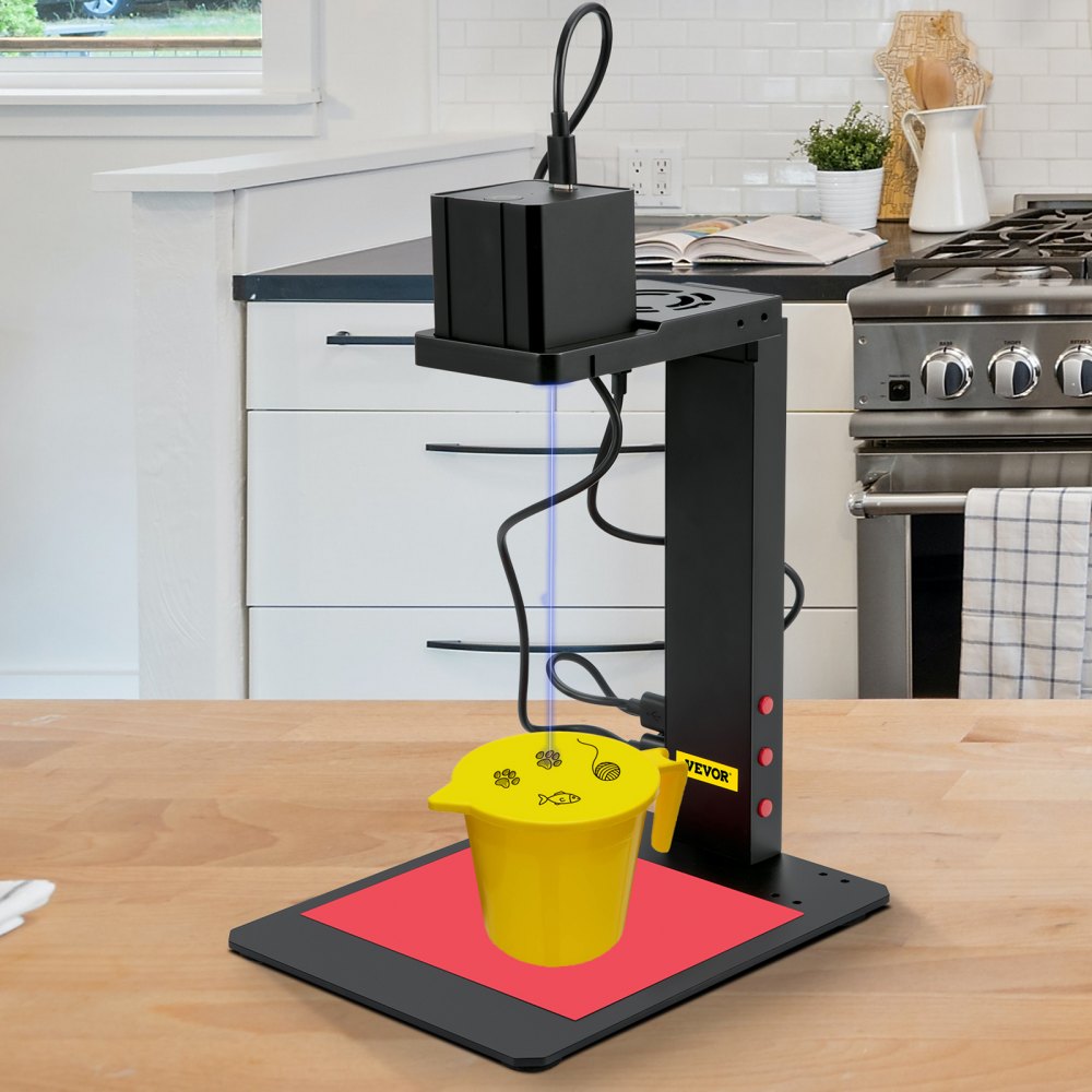 VEVOR Cortadora Láser 100 x 100 mm JPG / BMP / PNG / Código G Máquina de Grabado Láser Portátil con Soporte de Enfoque Automático Mini Grabador Láser para Varios Materiales, como Papel, Tela, Madera