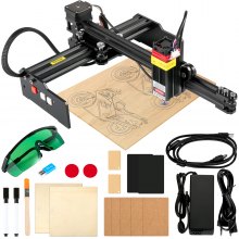 VEVOR Mini Grabador Láser 190 x 170 mm 4,5W Máquina de Grabado de Escritorio Compatible con Windows7/8/10/11, iOS/Android Máquina de Grabado CNC para Papel, Madera, Cuero, Tela, Plástico, Acrílico