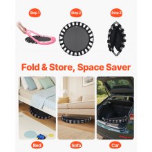VEVOR Trampolín para Niños para Interiores y Exteriores, Mini Trampolín Plegable con Asa, Trampolín de Rebote para Niños y Niñas de 3 Años en Adelante, para Actividades Divertidas, 955 x 750 mm, Rojo