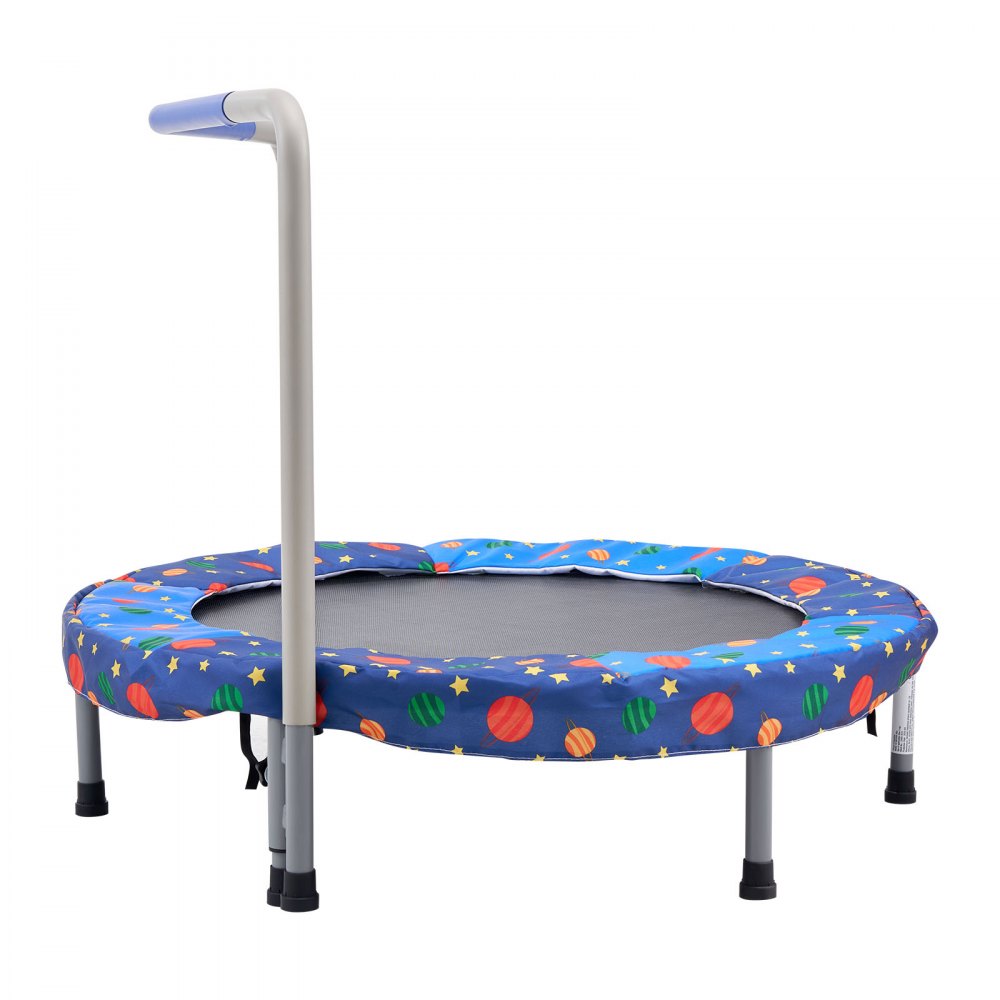 VEVOR Trampolín para Niños para Interiores y Exteriores, Mini Trampolín Plegable con Asa, Trampolín Rebotador para Niños de 3 Años en Adelante, Niños y Niñas para Divertirse, Azul, 955 x 750 mm