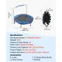 VEVOR Trampolín para Niños para Interiores y Exteriores, Mini Trampolín Plegable con Asa, Trampolín Rebotador para Niños de 3 Años en Adelante, Niños y Niñas para Divertirse, Azul, 955 x 750 mm