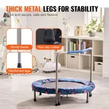 VEVOR Trampolín Plegable a Niños Pequeños Interior y Exterior 955 x 750 mm Azul