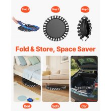 VEVOR Trampolín para Niños para Interiores y Exteriores, Mini Trampolín Plegable con Asa, Trampolín Rebotador para Niños de 3 Años en Adelante, Niños y Niñas para Divertirse, Azul, 955 x 750 mm