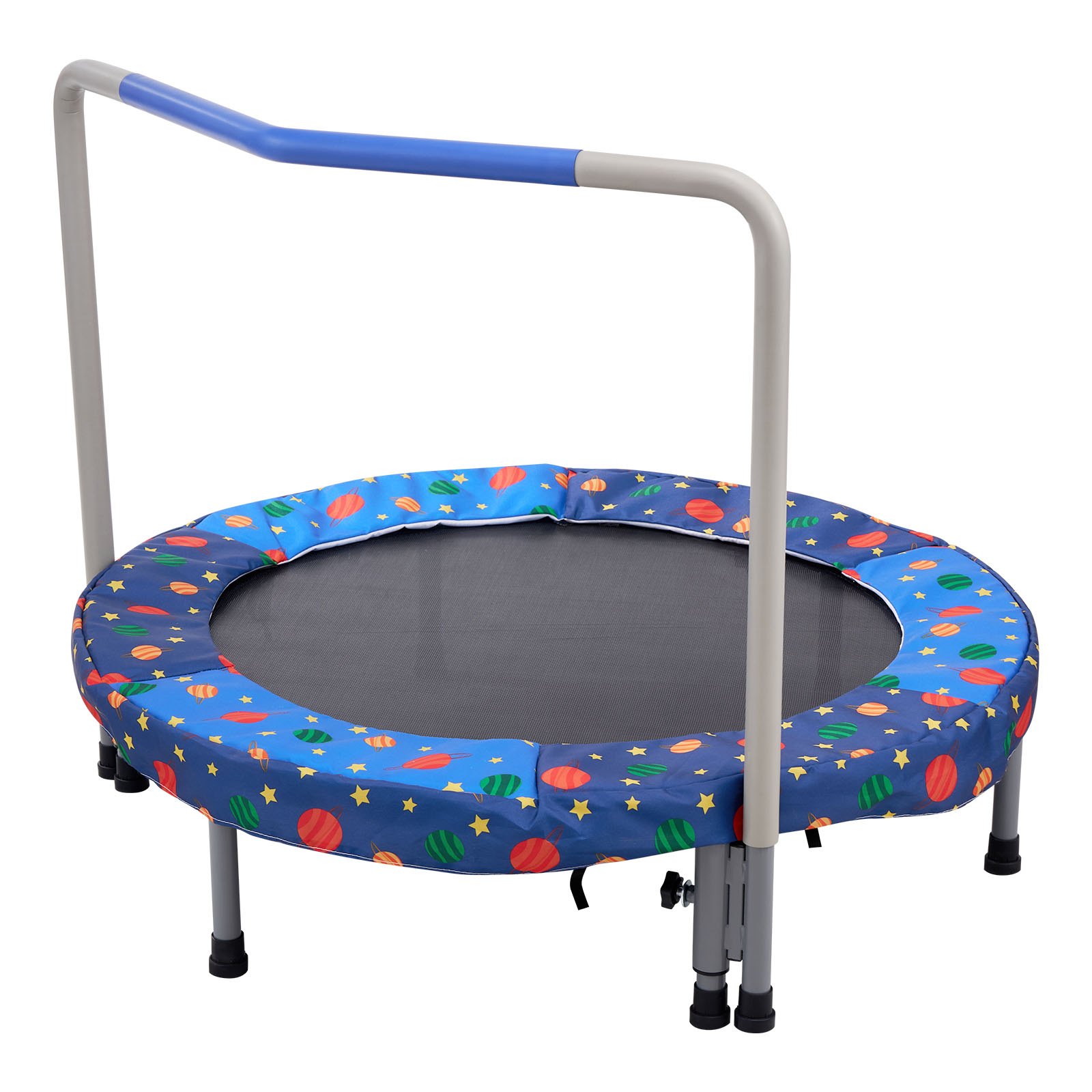 VEVOR Trampolín para Niños para Interiores y Exteriores, Mini Trampolín Plegable con Asa, Trampolín Rebotador para Niños de 3 Años en Adelante, Niños y Niñas para Divertirse, Azul, 955 x 750 mm