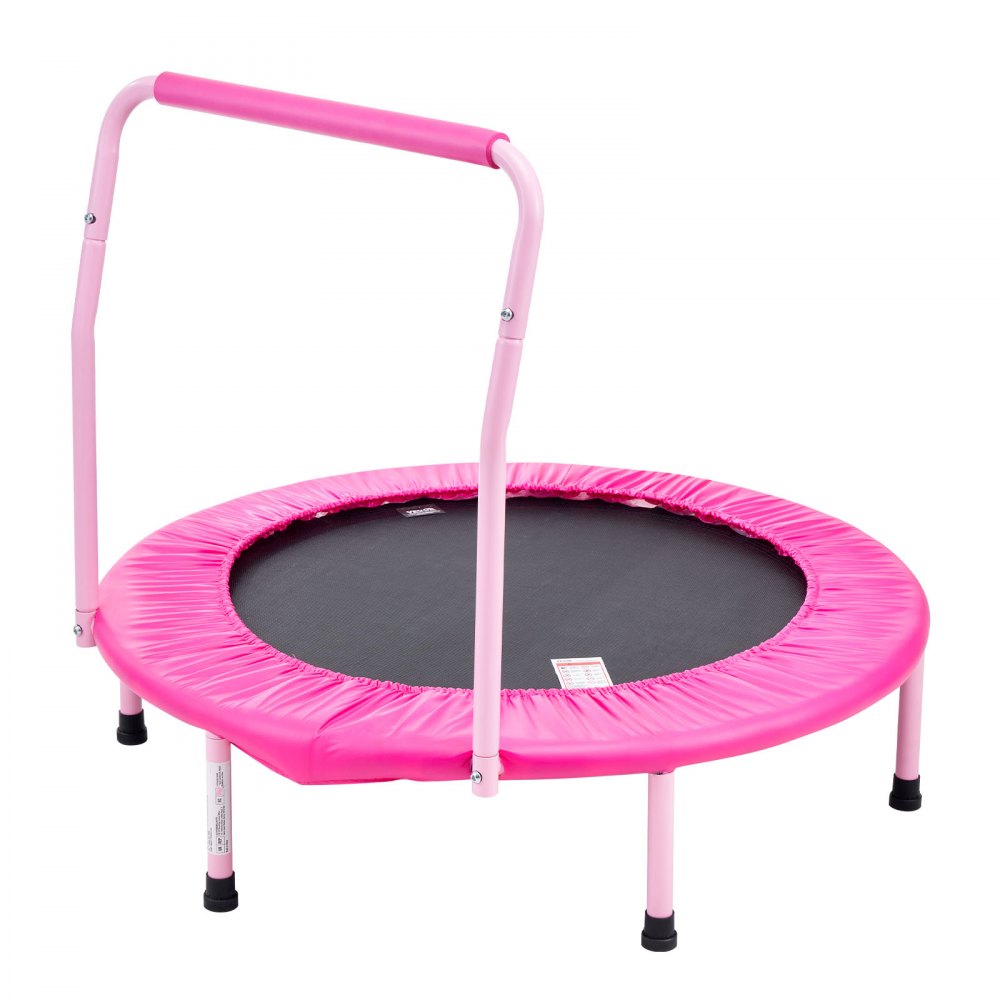 VEVOR Trampolín para Niños para Interiores y Exteriores, Mini Trampolín Plegable con Asa, Trampolín de Rebote para Niños de 3 Años en Adelante, para Niños y Niñas para Divertirse, Rosa, 920 x 805 mm