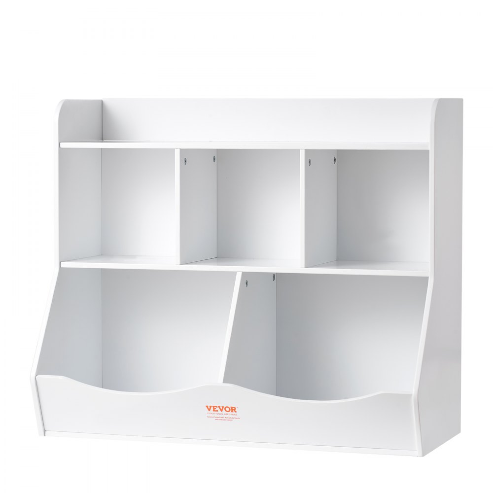 VEVOR Wooden Storage Unit for Children, Toy Storage Organizer with Bookshelf, 89 x 40 x 76 cm, 5-Compartment Toy Cabinet, Children's Book and Toy Shelf for Kids' Room, Playroom