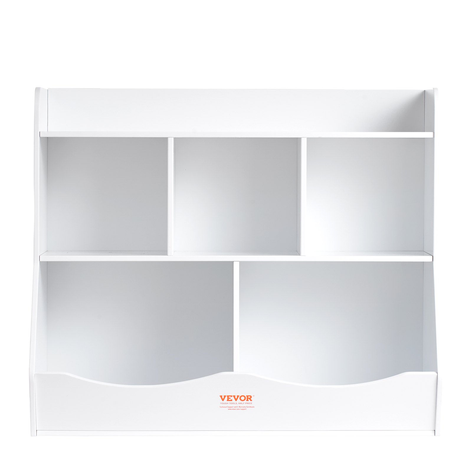VEVOR Wooden Storage Unit for Children, Toy Storage Organizer with Bookshelf, 89 x 40 x 76 cm, 5-Compartment Toy Cabinet, Children's Book and Toy Shelf for Kids' Room, Playroom