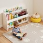 VEVOR Librería Infantil de Madera, Estantería para Juguetes de 1020 x 297 x 600 mm con 2 Cajones Móviles y Espacio de Almacenamiento, Mueble para Niños para Habitación Infantil y Salón, Blanco