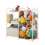 VEVOR Kids Bookshelf and Stuffed Animal Storage, Toy Storage Organizer, 2-Tier Book Shelf with Fabric Toy Chest, Toy Storage for Kids Room, Living Room, Entryway, Nursury, Preschool, White