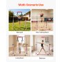VEVOR Barra de Gimnasia Plegable Capacidad de 63,5 kg, Barra Horizontal Altura Ajustable de 5 Niveles 914 a 1321 mm, Equipo de Entrenamiento en Casa, Estructura Estable, 150 x 108 x 135 cm, Rosa