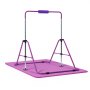 VEVOR Barra de Gimnasia Plegable Capacidad de 63,5 kg con Colchoneta, Barra Horizontal con Altura Ajustable de 5 Niveles 914 a 1321 mm, Equipo de Entrenamiento en Casa, Estructura Estable, Morado