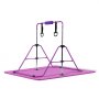 VEVOR Barra de Gimnasia Plegable Capacidad de 63,5 kg con Colchoneta, Barra Horizontal con Altura Ajustable de 5 Niveles 914 a 1321 mm, Equipo de Entrenamiento en Casa, Estructura Estable, Morado