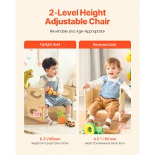 VEVOR Juego de Mesa 380x300x362 mm y Silla para Destete para Niños, Color Madera