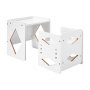 VEVOR Juego de Mesa y Silla Montessori para Destete, Silla Montessori de Altura Ajustable y Mesa de Actividades 392 x 300 x 381 mm para Leer, Comer y Jugar para Niños de 1 a 5 Años, Color Blanco