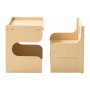 VEVOR Montessori Weaning Table and Chair Set, Wooden, Kids Table and Chair Set for Toddlers 1-5, Step Stool with Blackboard and Storage Space, Easy to Clean, for Eating, Drawing, Reading, Playing