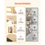 VEVOR Torre de Aprendizaje Montessori para Niños de Madera Convertible, Juego de Mesa y Sillas Infantiles 6 en 1, Taburete de Cocina Infantil, con Correa de Seguridad Pizarra, para Comer Jugar Dibujar