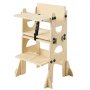 VEVOR Torre de Aprendizaje Montessori Plegable para Niños Multifuncional, Torre Ayudante de Cocina Infantil, Juego de Mesa y Silla Convertible para Bebés de Madera, para Destete Comer Jugar Dibujar