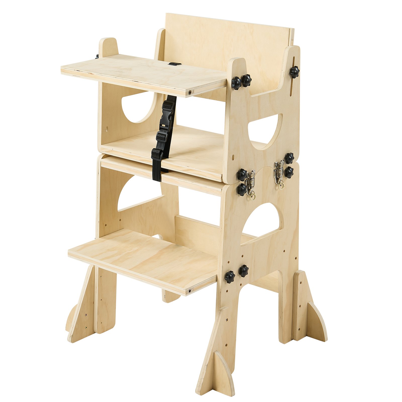 VEVOR Torre de Aprendizaje Montessori Plegable para Niños Multifuncional, Torre Ayudante de Cocina Infantil, Juego de Mesa y Silla Convertible para Bebés de Madera, para Destete Comer Jugar Dibujar