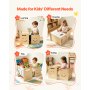 VEVOR Juego de Mesa y Silla Montessori para Bebés de Madera Multifuncional, Mesa y Silla Infantil de 3 Alturas Ajustables, con Pizarra Blanca, Bordes Redondeados, para Aprendizaje Jugar Comer Dibujar
