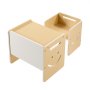VEVOR Montessori Weaning Table and Chair Set, Wooden, Kids Table and Chair Set for Toddlers 1-5, Step Stool with Whiteboard and 3 Heights Adjustable, Easy to Clean, for Eating Drawing Reading Playing