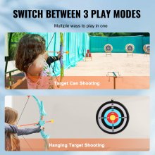 VEVOR 2 Juegos de Arco y Flecha para Niños con Luz LED, 20 Flechas, 2 Objetivos