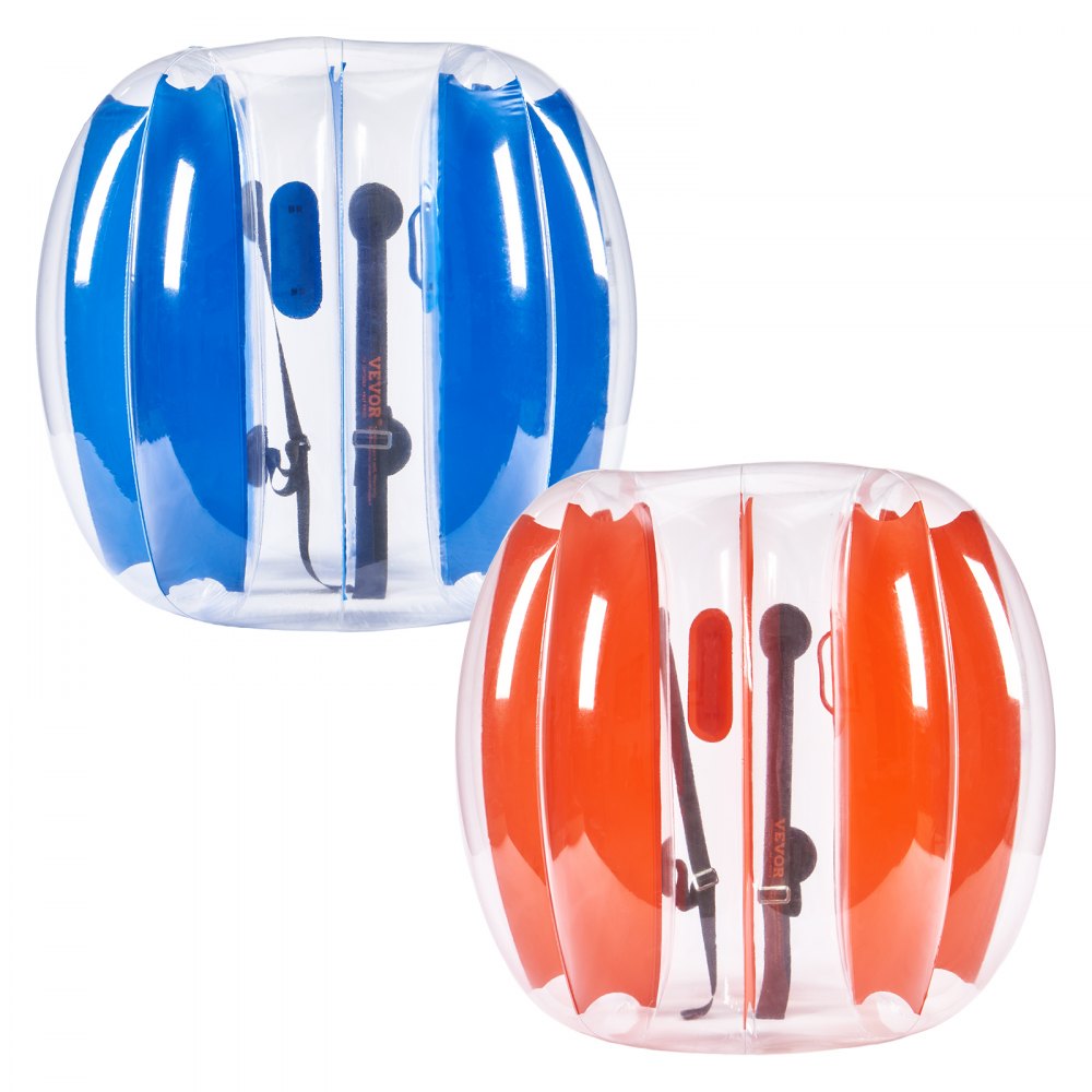 VEVOR Inflatable Bumper Balls, 2-Pack, 0.9 m Balls for Children & Teenagers, PVC Bumper Ball for Outdoor Team Games, Outdoor Toy for Playground, Yard, Red Stripes + Blue Stripes