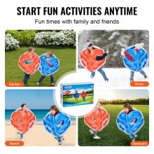 VEVOR Burbuja Inflable Diámetro de 0,6 m 2 Piezas Bola de Parachoques de Burbuja de Hámster de PVC Grosor  de 0,3 mm para Niños y Adolescentes Juegos al Aire Libre Juguetes de Parachoques Rojo y Azul