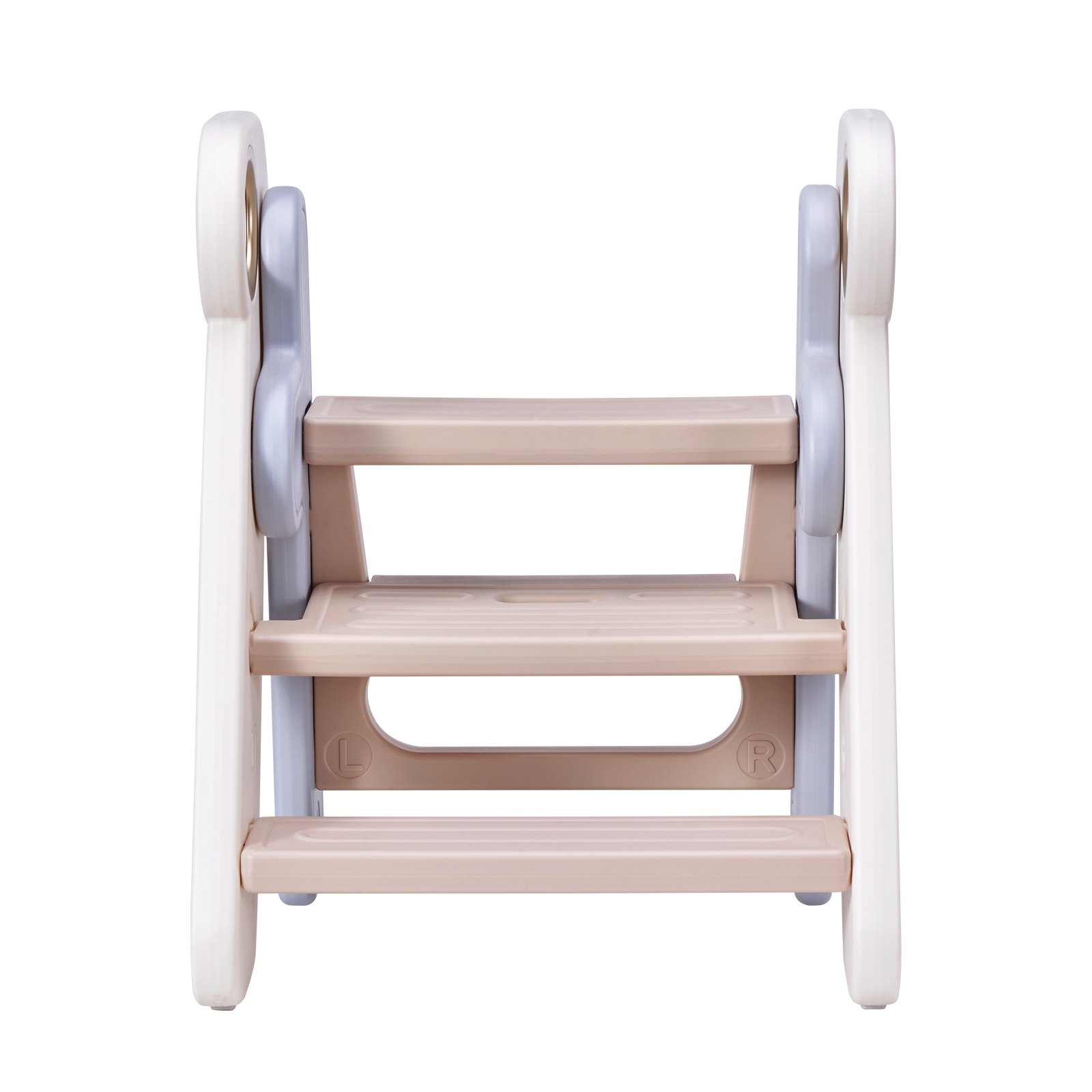 VEVOR Taburete con escalón para niños Taburete con escalón para niños pequeños Plegable Ajustable de 3 a 2 escalones Gris