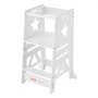 VEVOR Children's Step Stool, 158.9 kg Weight Capacity, 844 x 553 x 482 mm, Pine Wood & Bamboo, Height Adjustable from 328 to 520 mm, Learning Tower, Children's Step Stool, White