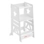 VEVOR Children's Step Stool, 158.9 kg Weight Capacity, 844 x 553 x 482 mm, Pine Wood & Bamboo, Height Adjustable from 328 to 520 mm, Learning Tower, Children's Step Stool, White