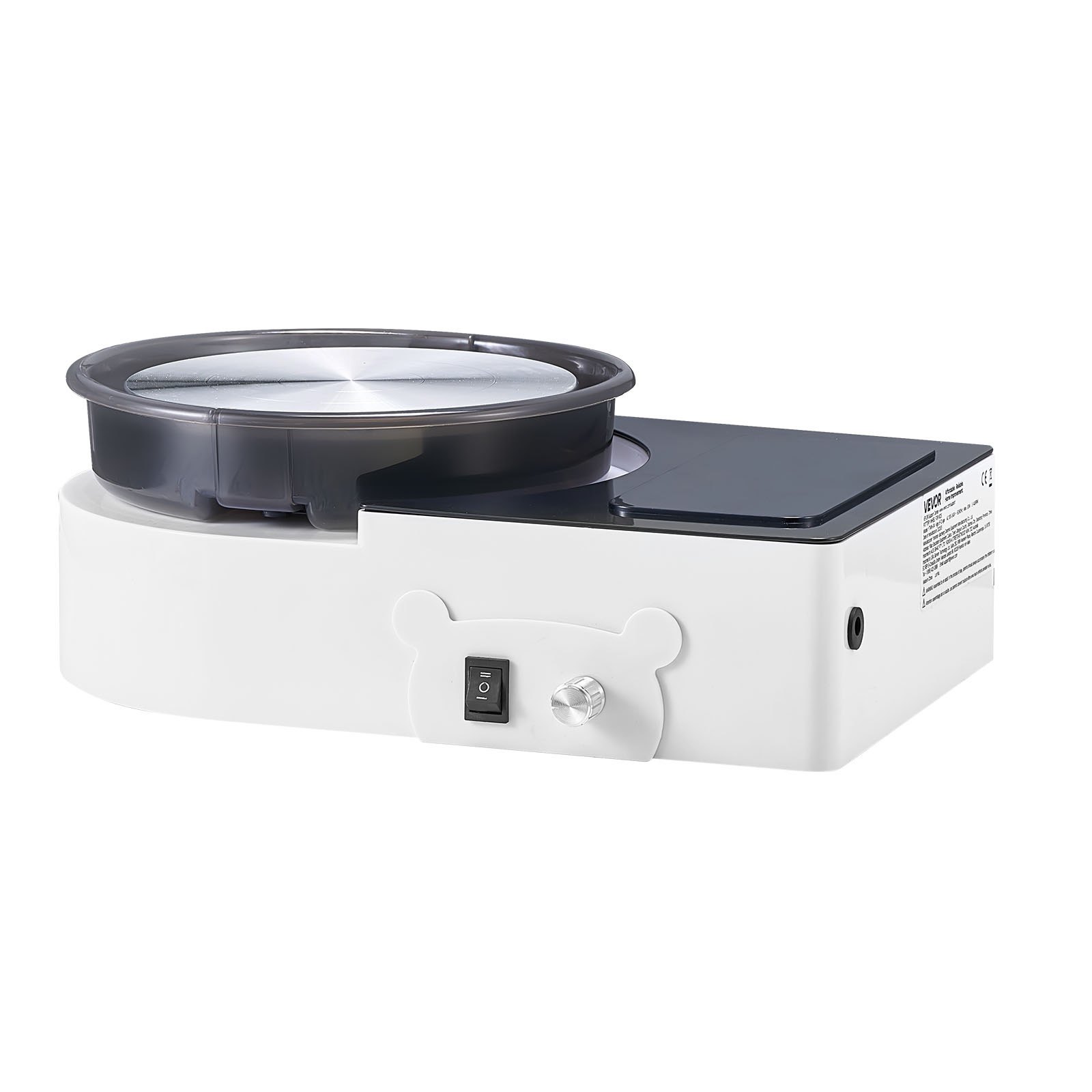 VEVOR Mini Torno de Cerámica, Plato Giratorio de 158 mm Rotación Hacia Adelante/Atrás Velocidad Ajustable, Torno de Arcilla Eléctrico con Herramientas para Moldear Arcilla para Niños Adultos, Blanco