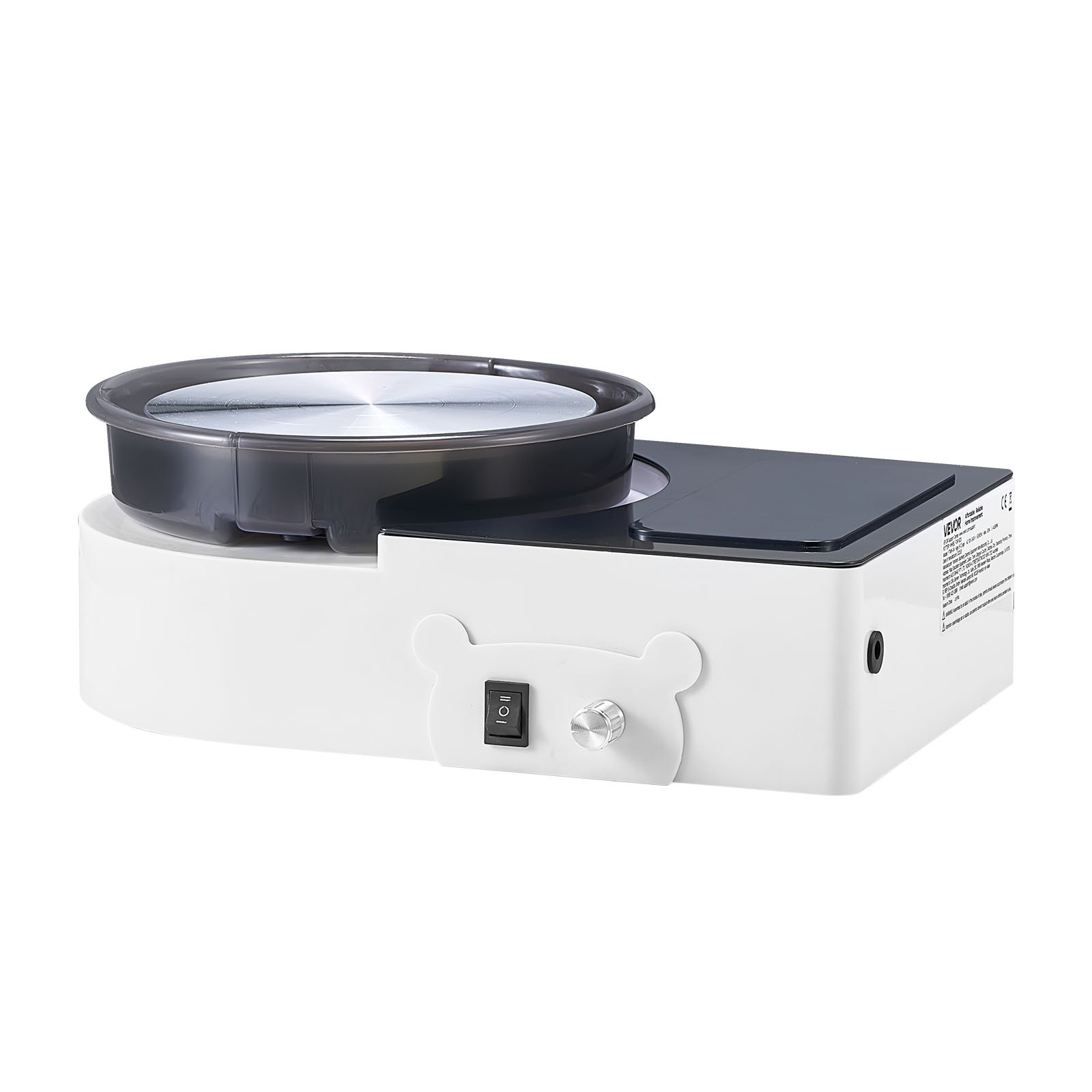 VEVOR Mini Torno de Cerámica, Plato Giratorio de 158 mm Rotación Hacia Adelante/Atrás Velocidad Ajustable, Torno de Arcilla Eléctrico con Herramientas para Moldear Arcilla para Niños Adultos, Blanco