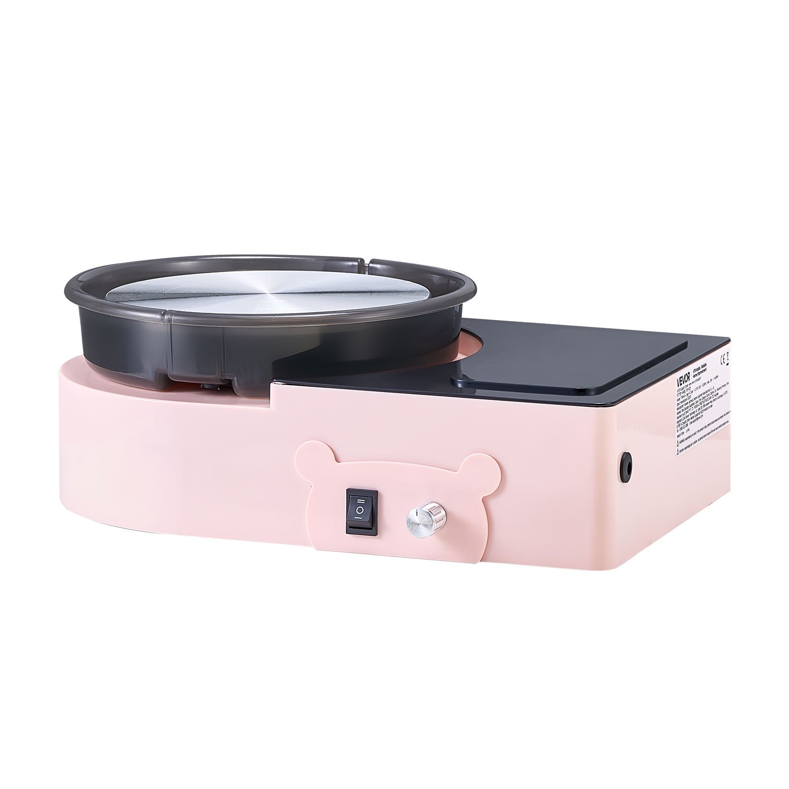 VEVOR Mini Torno de Cerámica, Plato Giratorio de 158 mm Rotación Hacia Adelante/Atrás Velocidad Ajustable, Torno de Arcilla Eléctrico con Herramientas para Moldear Arcilla para Niños Adultos, Rosa