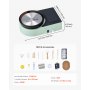 VEVOR Mini Torno de Cerámica, Plato Giratorio de 158 mm Rotación Hacia Adelante/Atrás Velocidad Ajustable, Torno de Arcilla Eléctrico con Herramientas para Moldear Arcilla para Niños Adultos, Verde