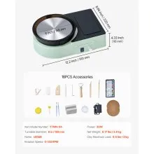 VEVOR Mini Torno de Cerámica Plato Giratorio de 158 mm para Niño Adulto, Verde